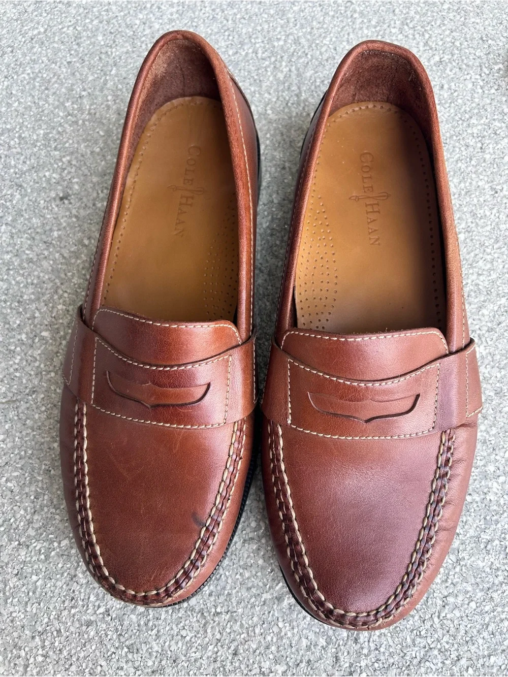 Cole Haan Men’s Brown Leather Douglas Penny Loafers 11W